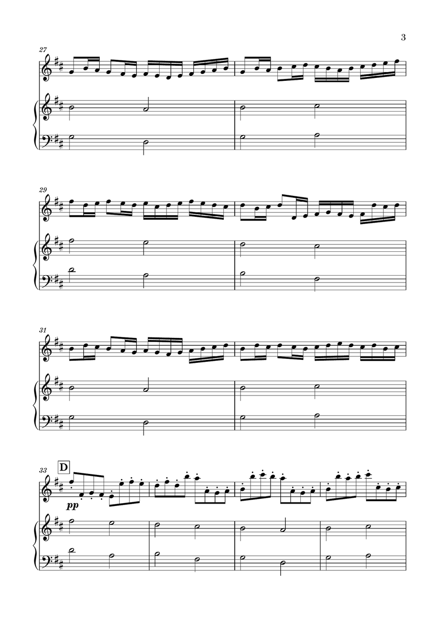 Canon in D for Violin and Very Easy Piano Canon in D for Violin and Very Easy Piano Small Ensemble scores gallery preview page 3