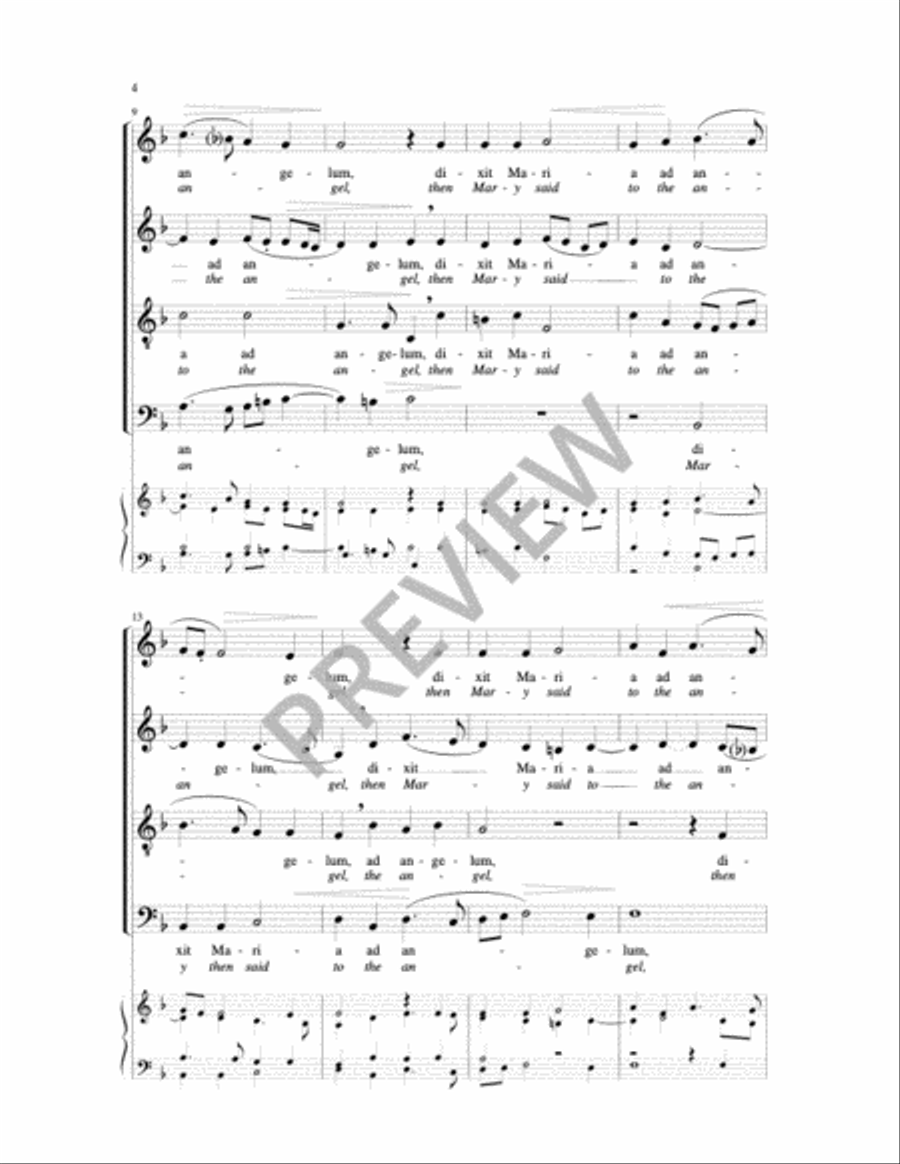 Dixit Maria ad Angelum 4-Part scores gallery preview page 5