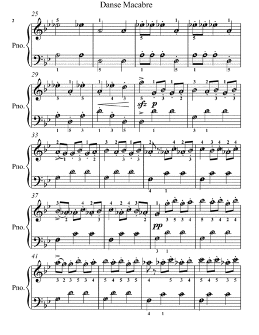 Danse Macabre Easy Piano Sheet Music Easy Piano scores gallery preview page 3