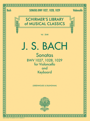 Book cover for Sonatas for Cello and Keyboard BWV 1027, 1028, 1029
