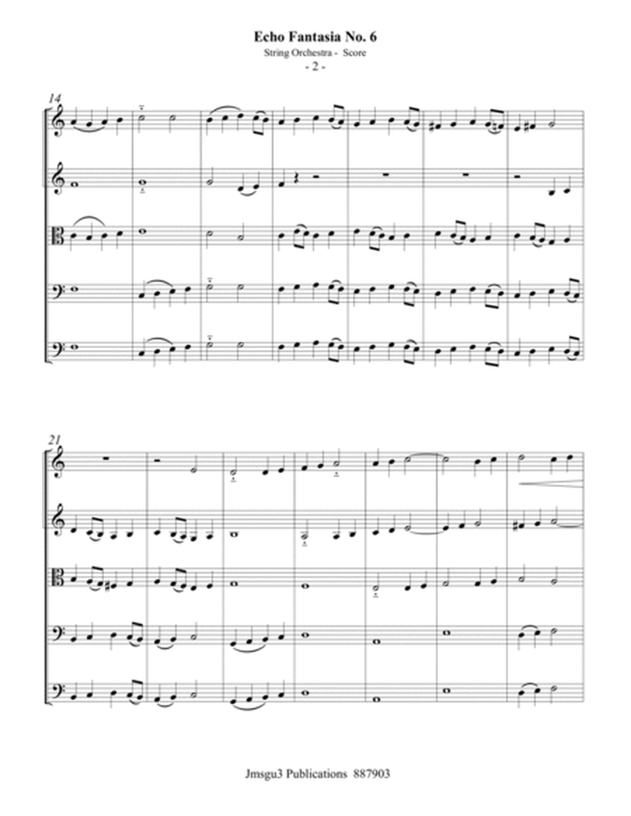 Sweelinck: Echo Fantasia No. 6 for String Orchestra - Score Only image number null