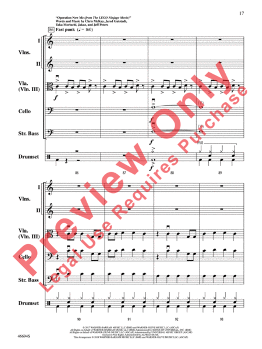 The LEGO Ninjago Movie: Selections from the Motion Picture Soundtrack String Orchestra scores gallery preview page 18