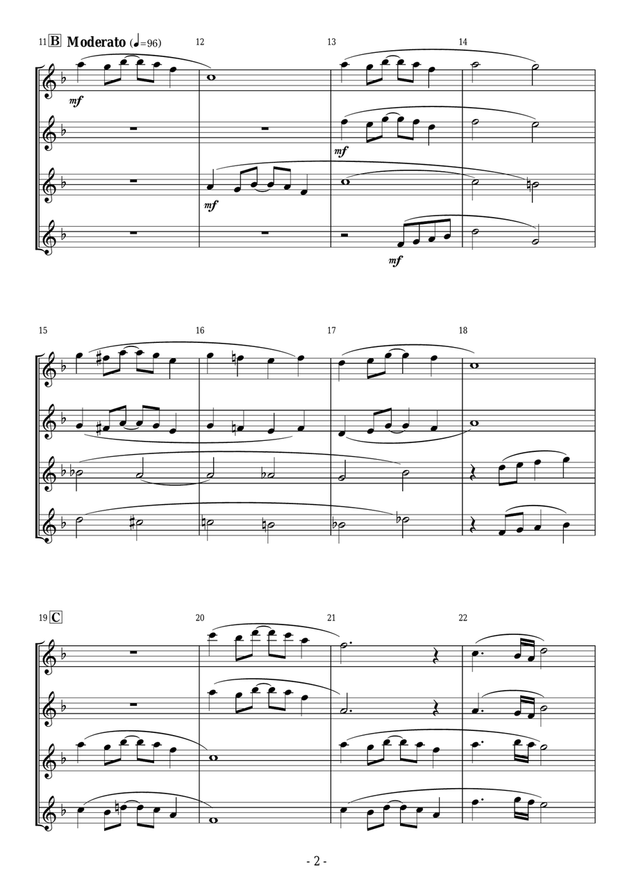 A Whole New World (from 'Aladdin') Woodwind Quartet scores gallery preview page 2