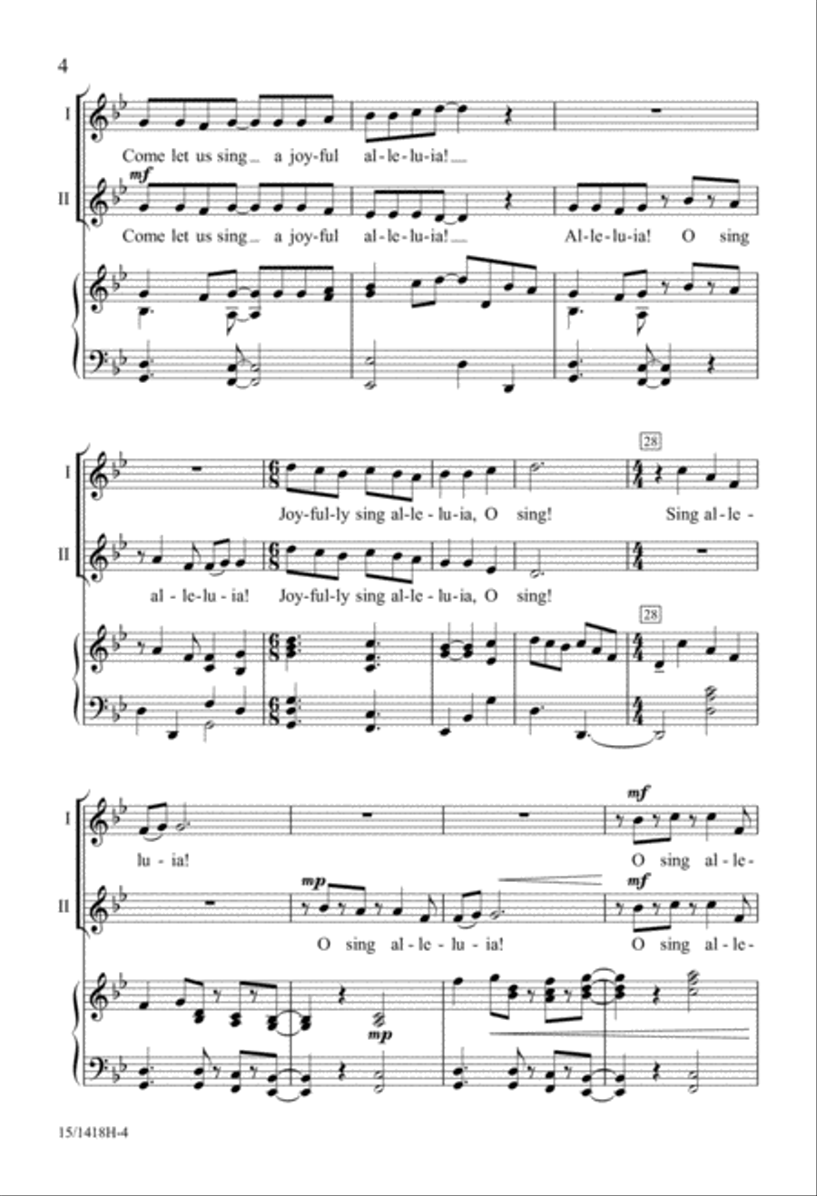 A Festive Alleluia 2-Part scores gallery preview page 4