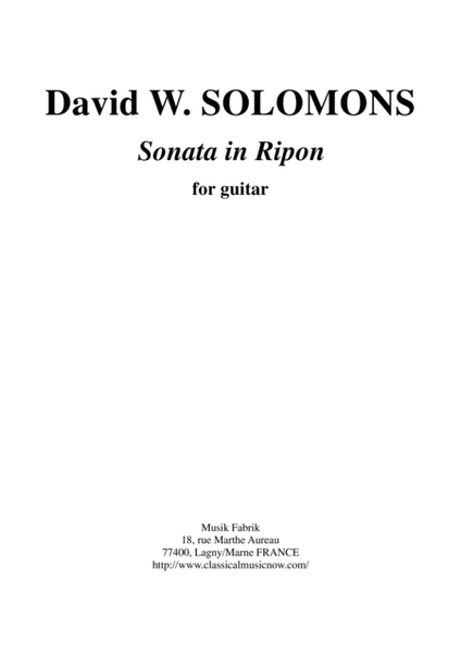 David Warin Solomons: Sonata in Ripon for solo guitar image number null