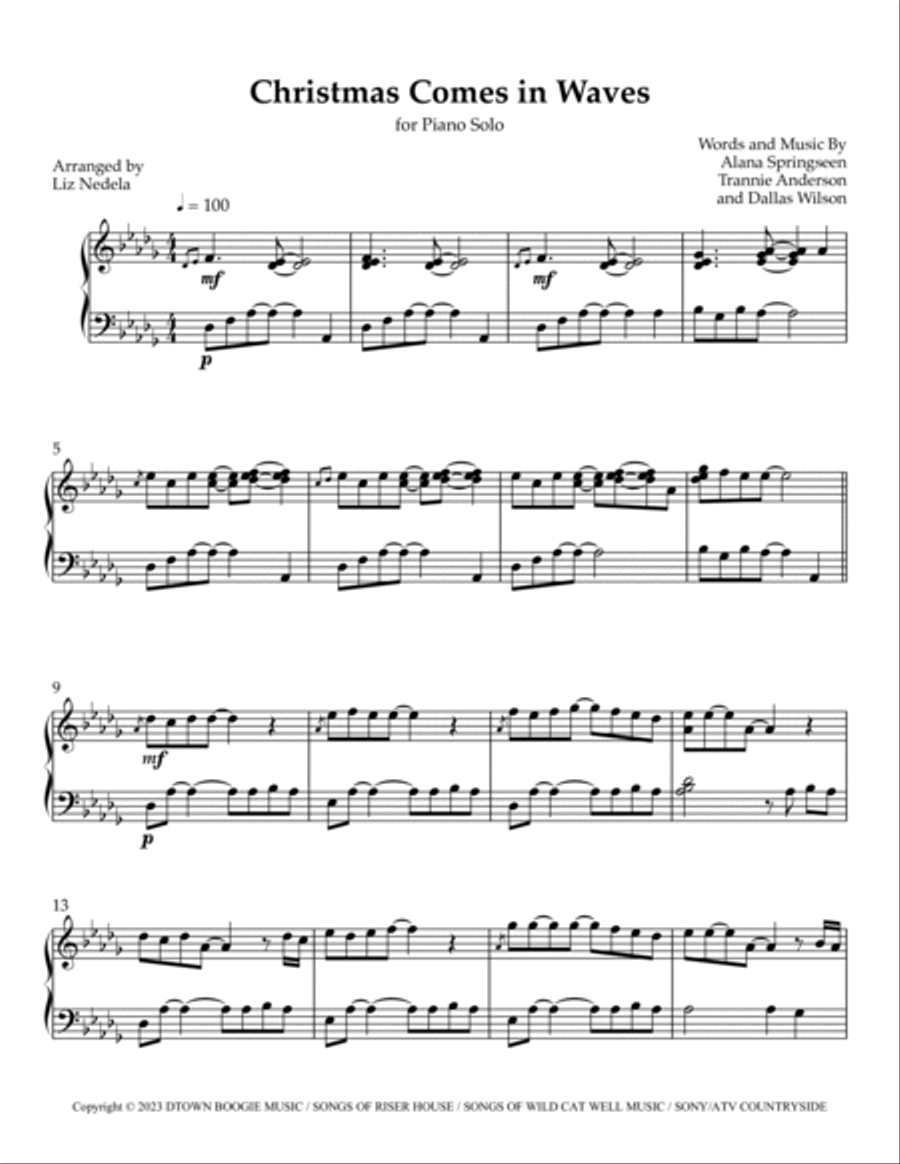 Christmas Comes In Waves Part scores gallery preview page 2