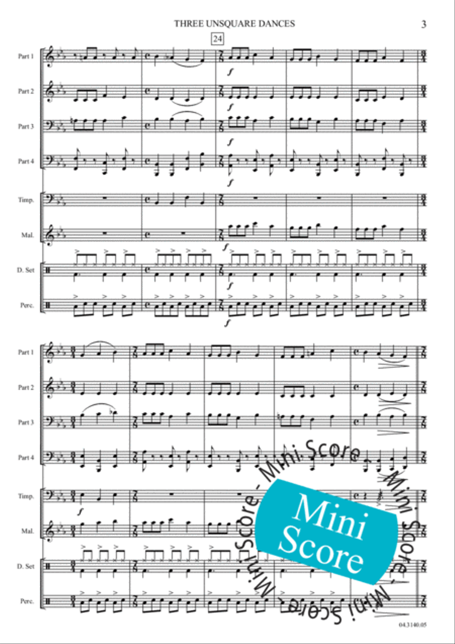 Three Unsquare Dances Brass Band scores gallery preview page 9