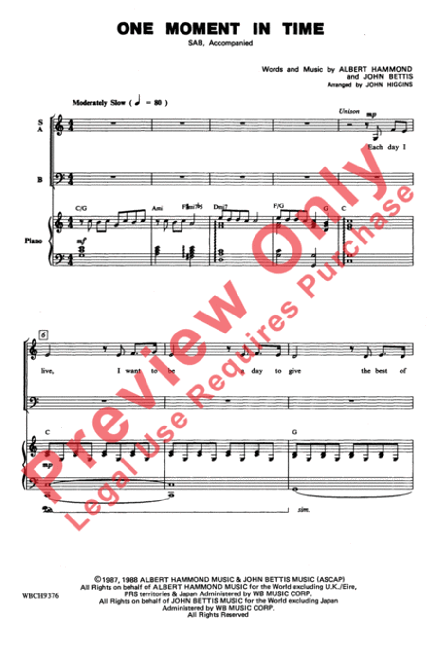 One Moment in Time One Moment in Time 3-Part scores gallery preview page 2