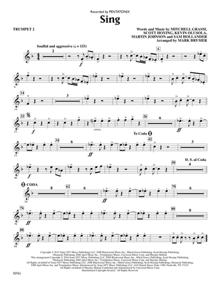 Sing (arr. Mark Brymer) - Trumpet 2