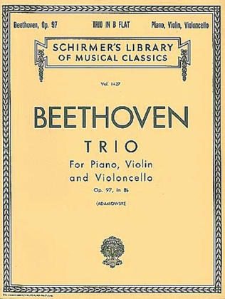 Book cover for Trio in B Flat, Op. 97 ("Archduke Trio")