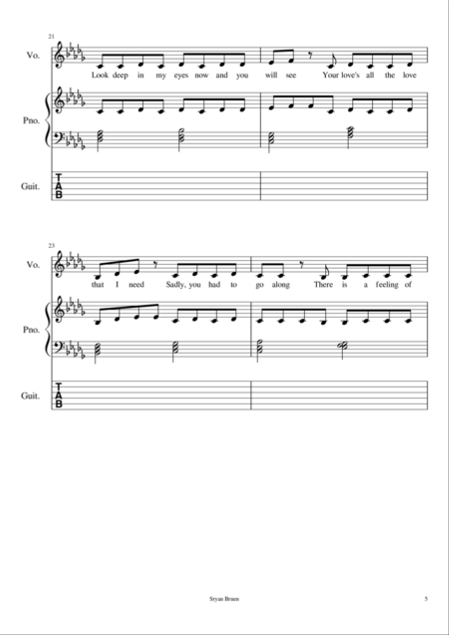 Abandoned Love Voice scores gallery preview page 5