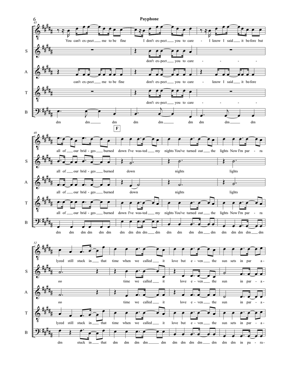 Payphone 4-Part scores gallery preview page 6