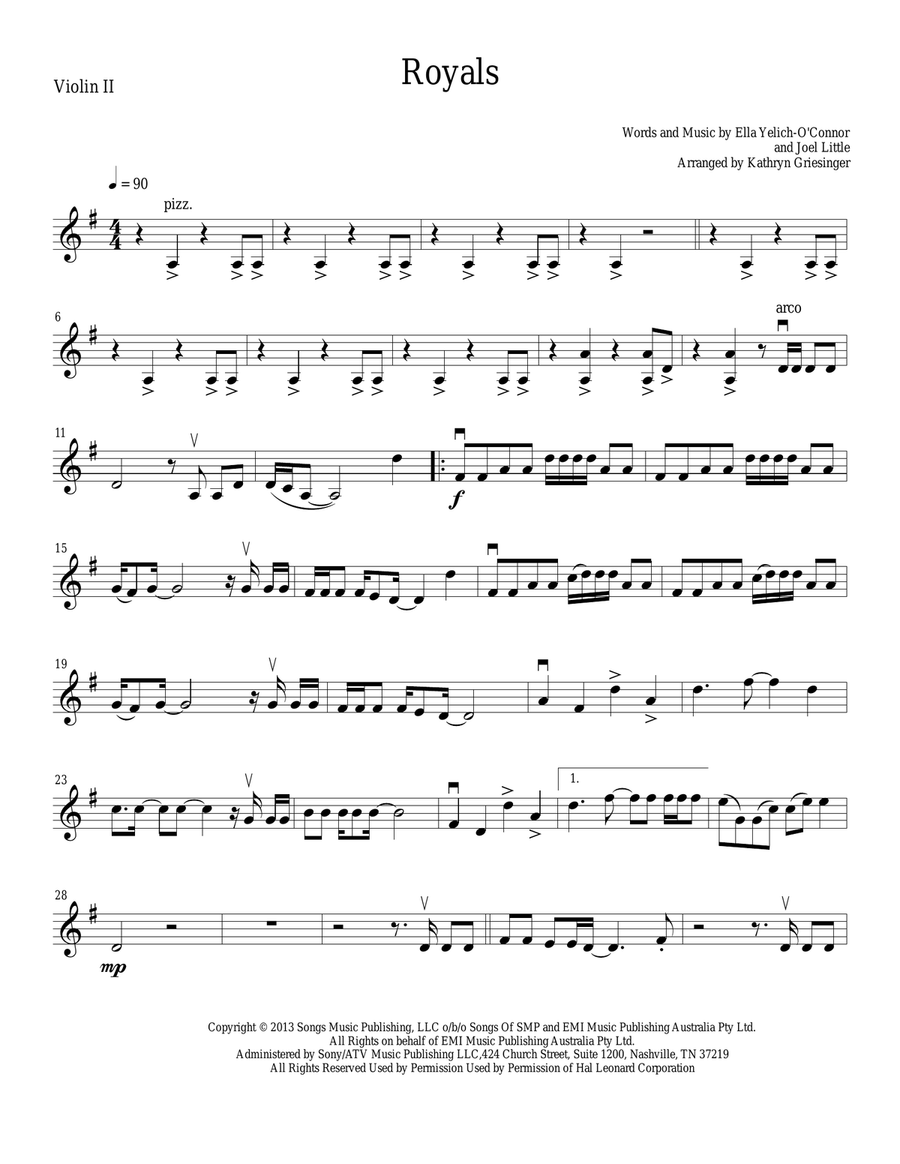 Royals String Quartet scores gallery preview page 3