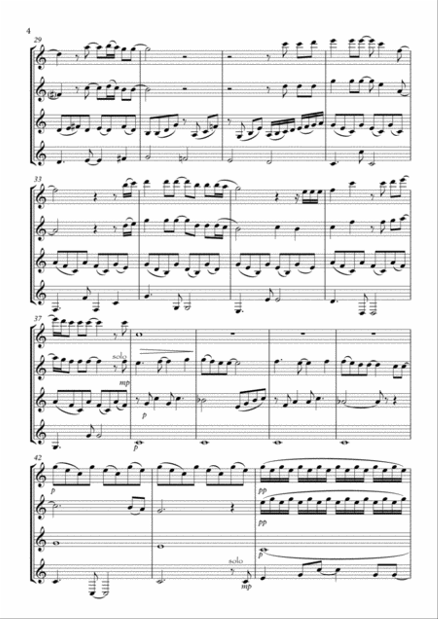 Sometimes When We Touch Clarinet Quartet scores gallery preview page 4