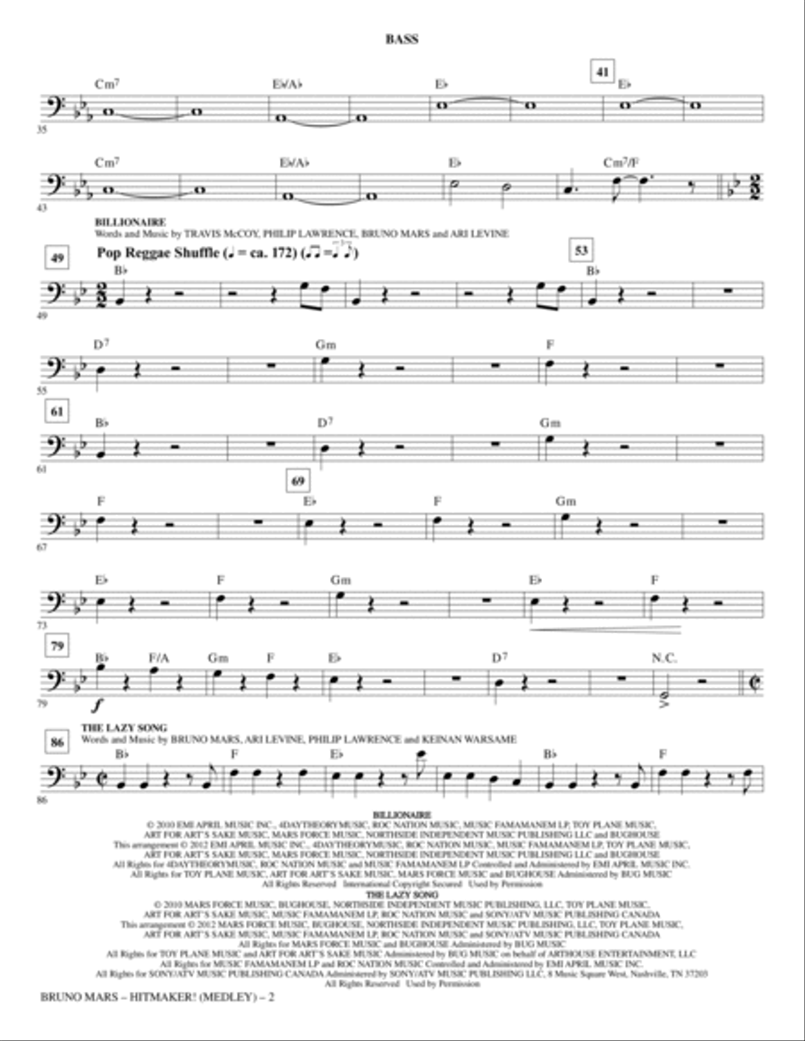 Bruno Mars: Hitmaker! (Medley) - Bass