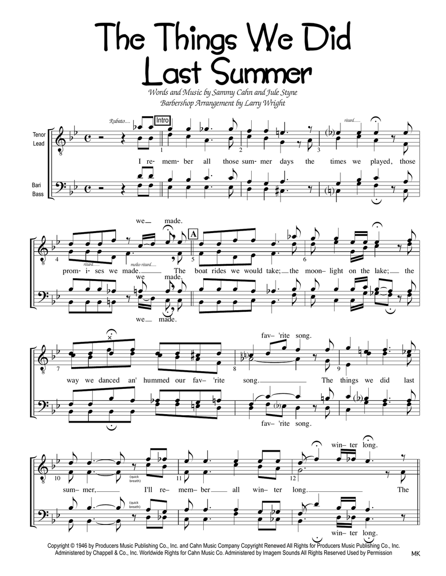The Things We Did Last Summer