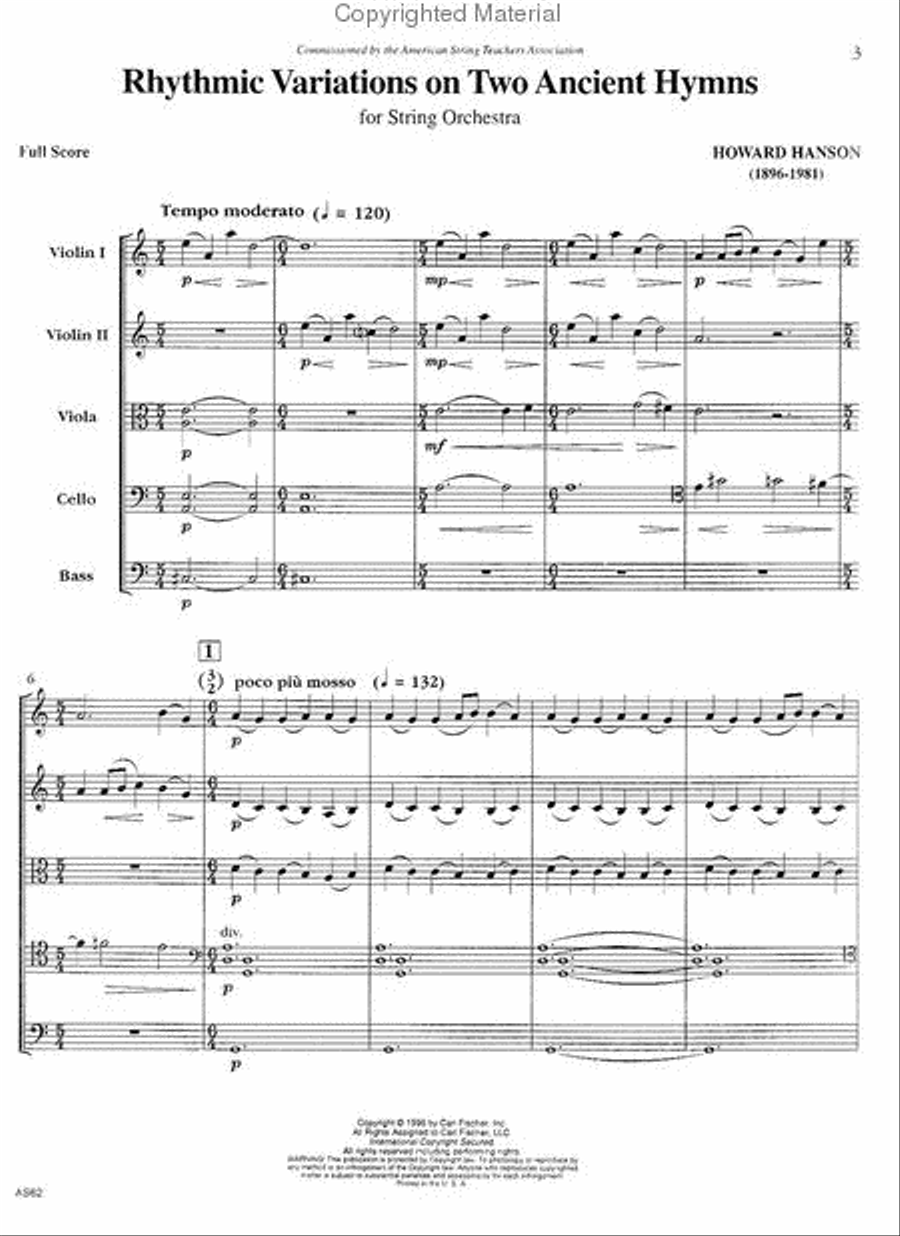 Rhythmic Variations on Two Ancient Hymns Orchestra scores gallery preview page 2
