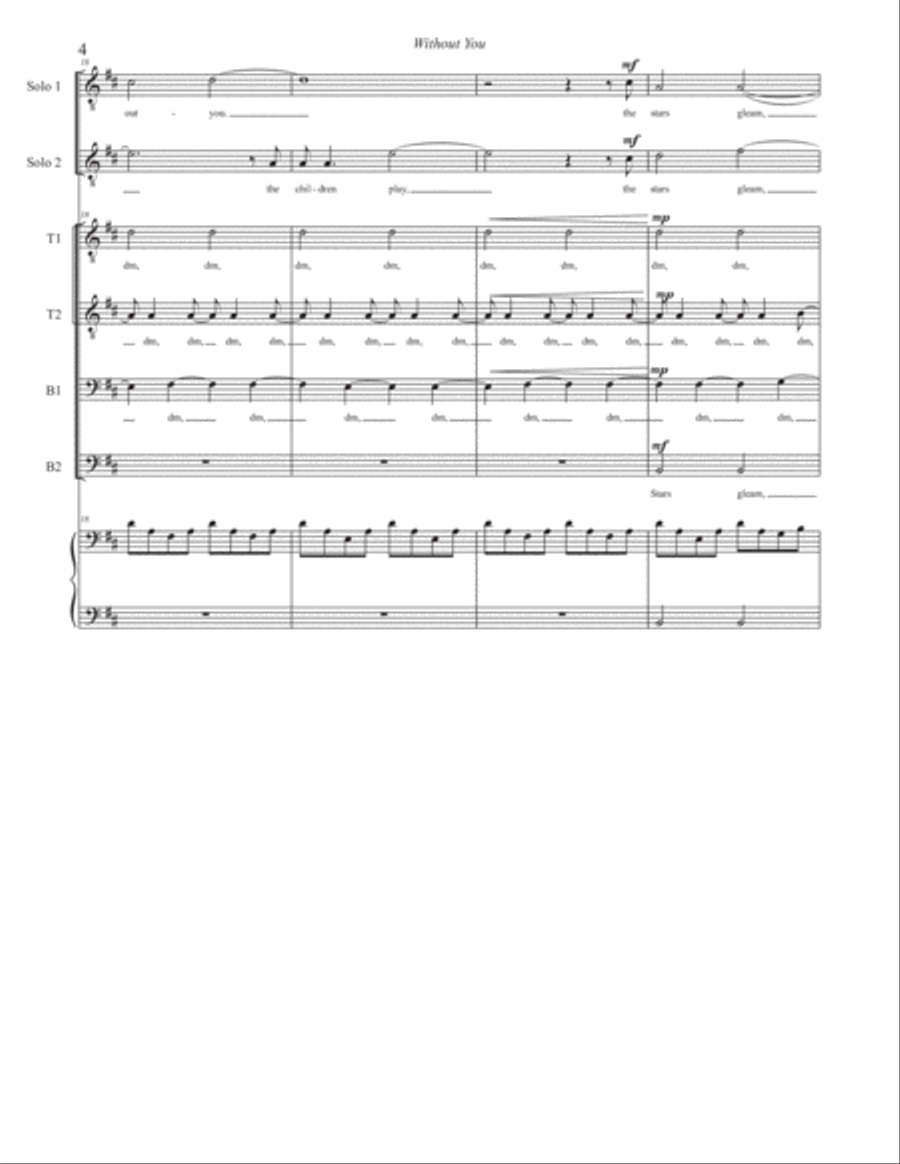 Without You TTBB scores gallery preview page 4