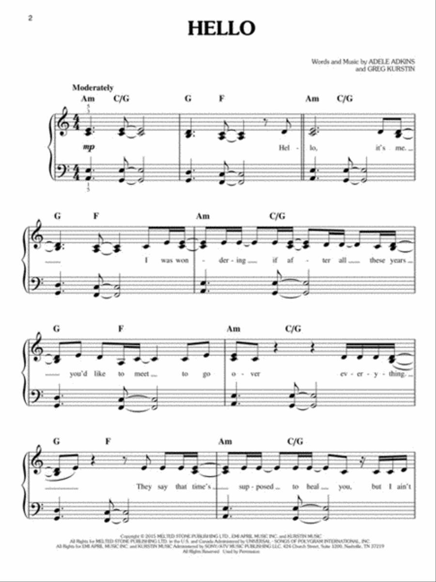 Adele - 25 Easy Piano scores gallery preview page 3