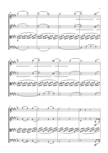 Beethoven: Moonlight Sonata Mov 1 Op. 27 No.2 for String Quartet - Score and Parts image number null