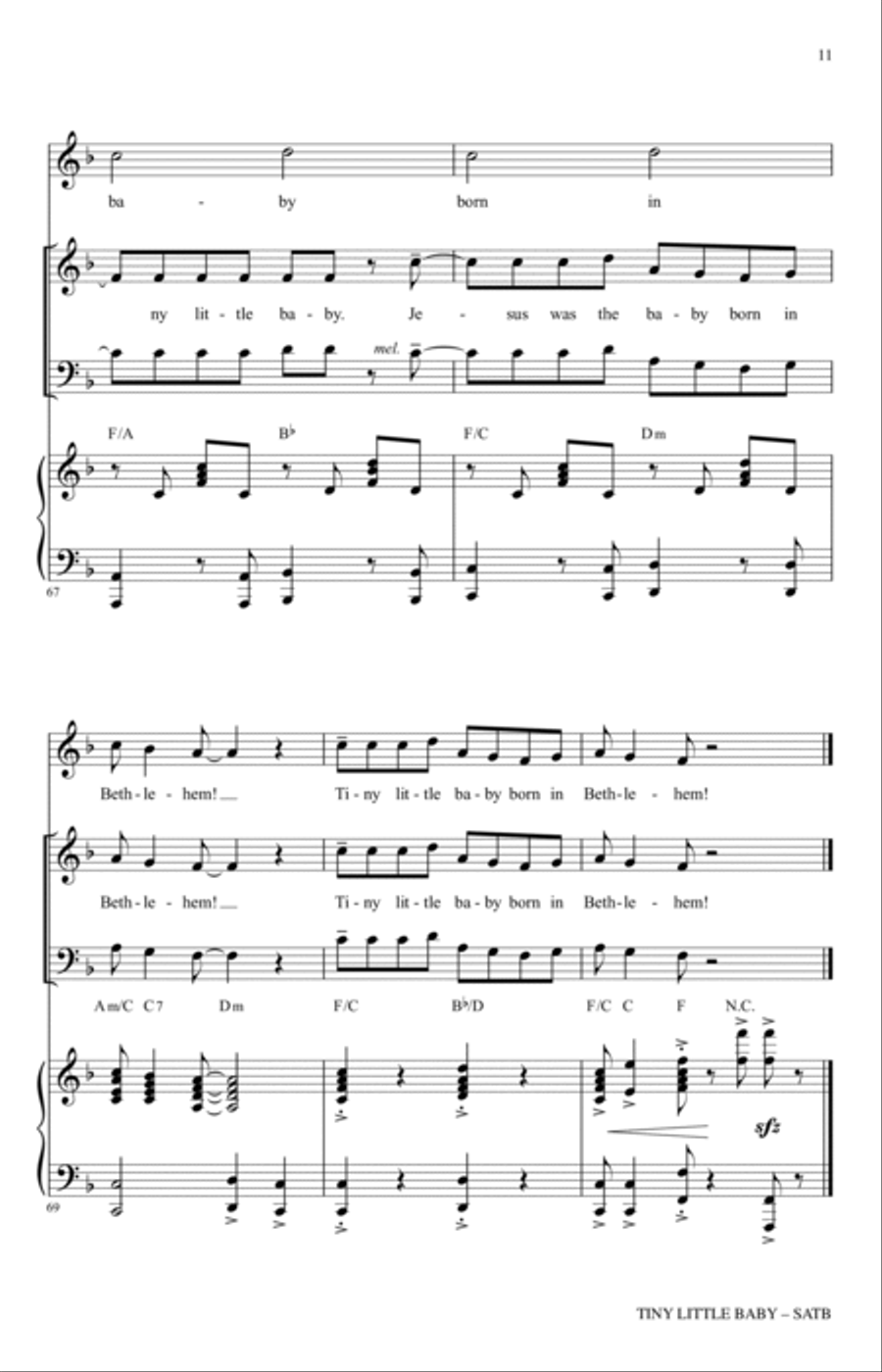 Tiny Little Baby (arr. Sean Paul) 4-Part scores gallery preview page 9