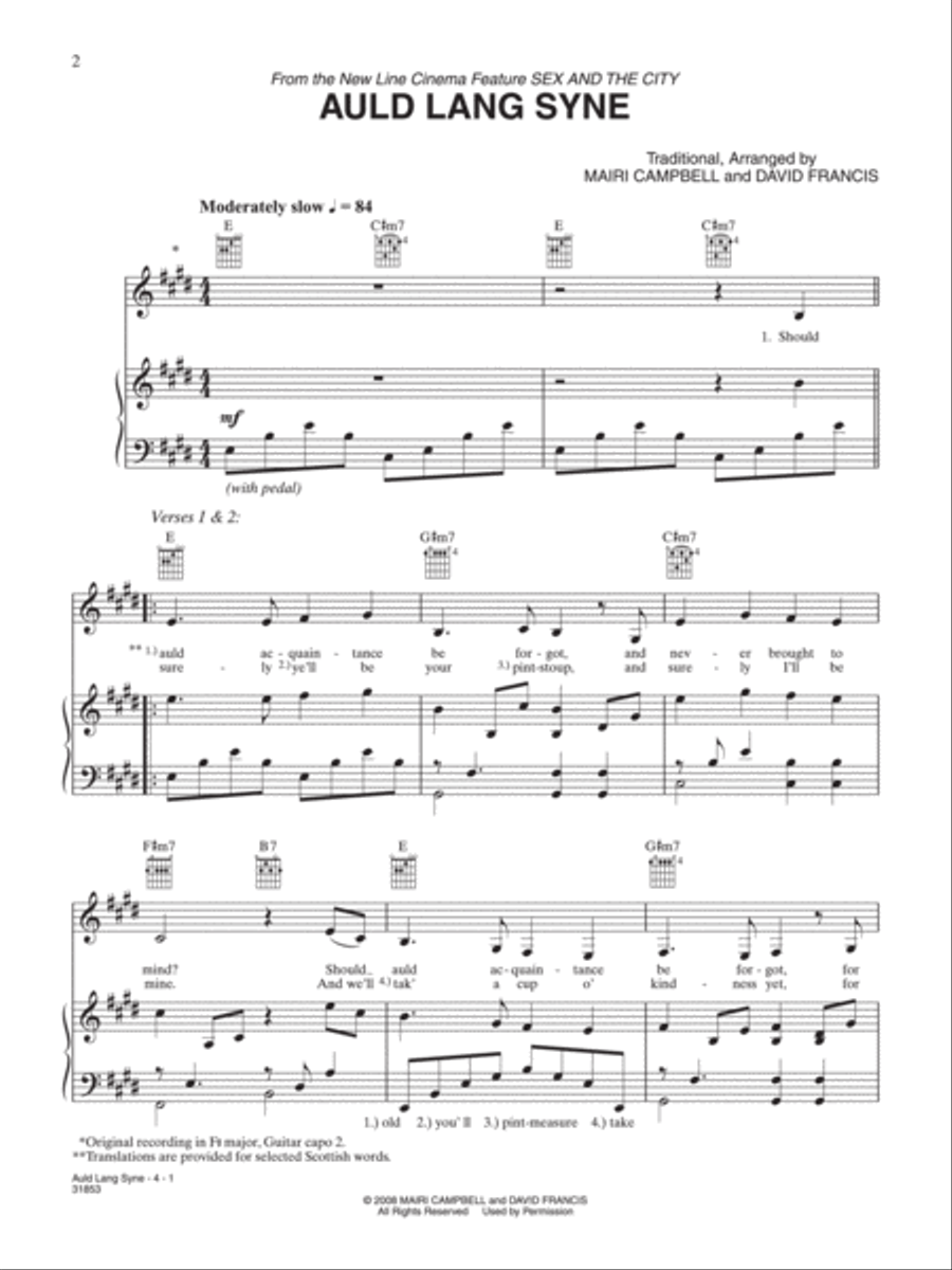 Auld Lang Syne (from the Motion Picture Sex and the City) Small Ensemble scores gallery preview page 2
