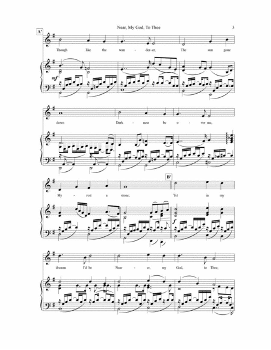 Nearer, My God, To Thee Piano, Vocal, Guitar scores gallery preview page 3