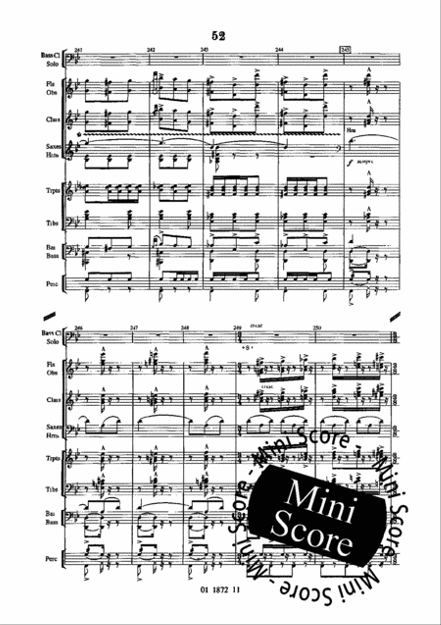 Concerto for Bass Clarinet and Band Concert Band scores gallery preview page 56