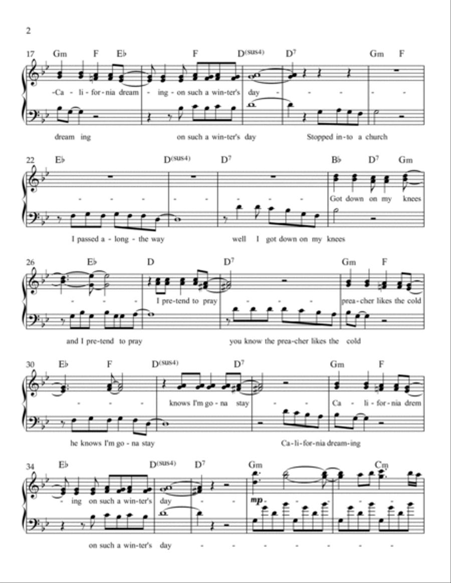 California Dreamin' 3-Part scores gallery preview page 2