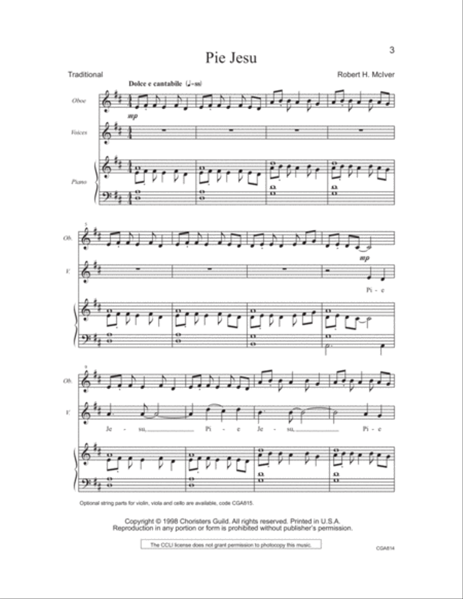 Pie Jesu Pie Jesu 2-Part scores gallery preview page 2