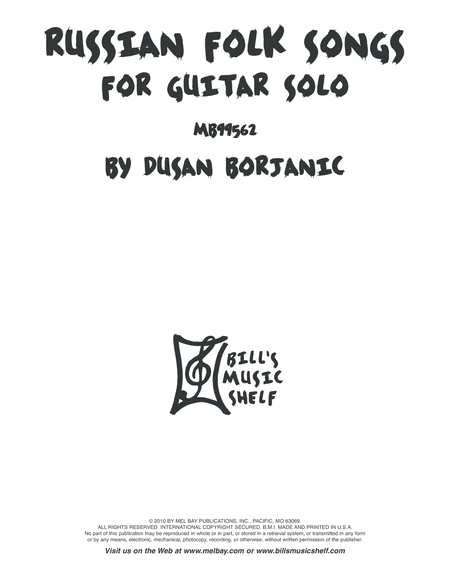 Russian Folk Songs for Guitar Solo