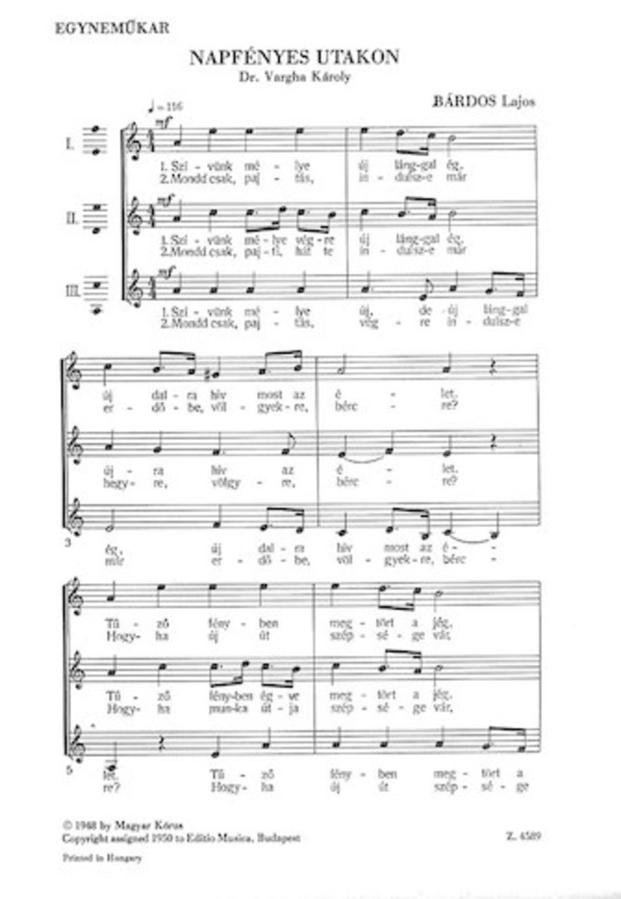 Napfnyes Utakon A Cappella scores gallery preview page 1