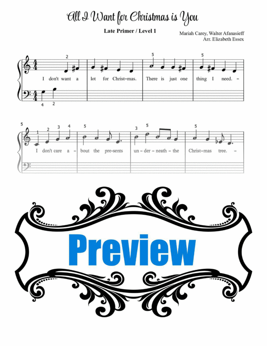 All I Want For Christmas Is You Voice scores gallery preview page 1