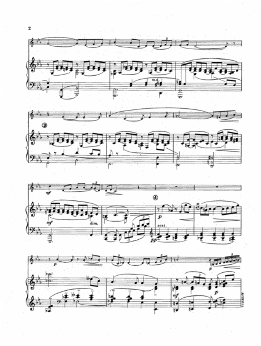 Nachtpoema for French Horn and Piano Horn scores gallery preview page 4