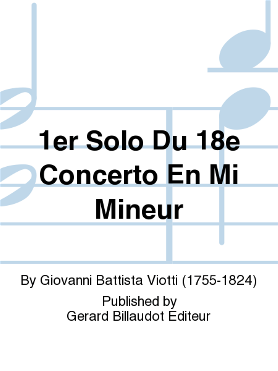 1er Solo du 18e Concerto en Mi Mineur Violin scores gallery preview page 1