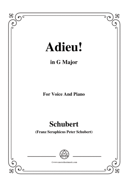 Schubert-Adieu!,in G Major,for Voice&Piano image number null