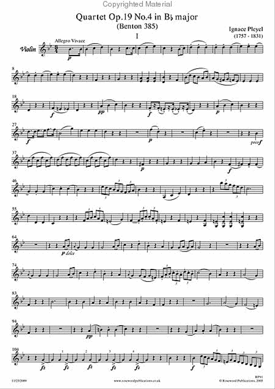 Quartet, Op. 19/4 Flute scores gallery preview page 4