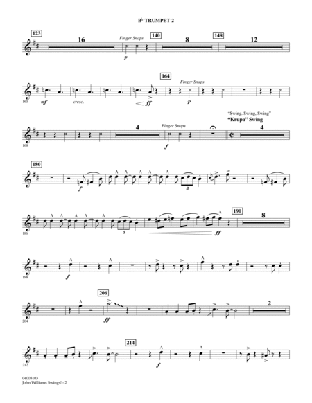 John Williams Swings! - Bb Trumpet 2