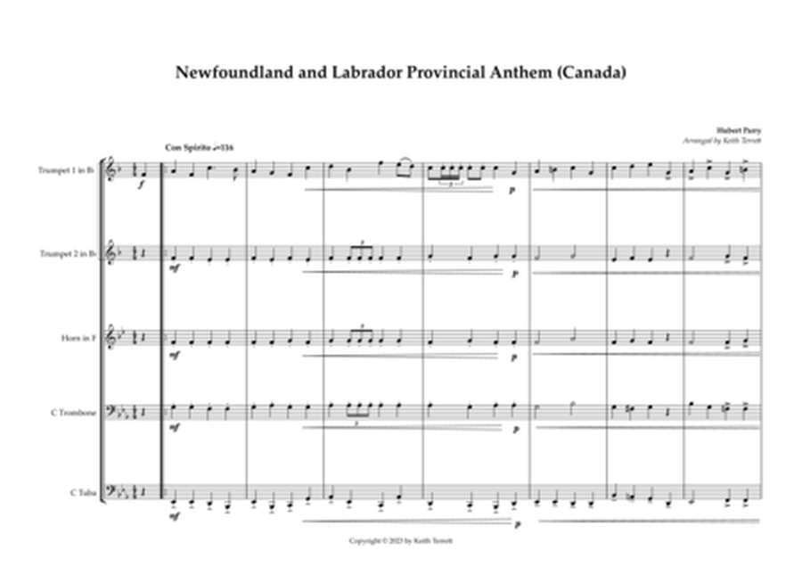 Newfoundland & Labrador Provincial Anthem for Brass Quintet image number null
