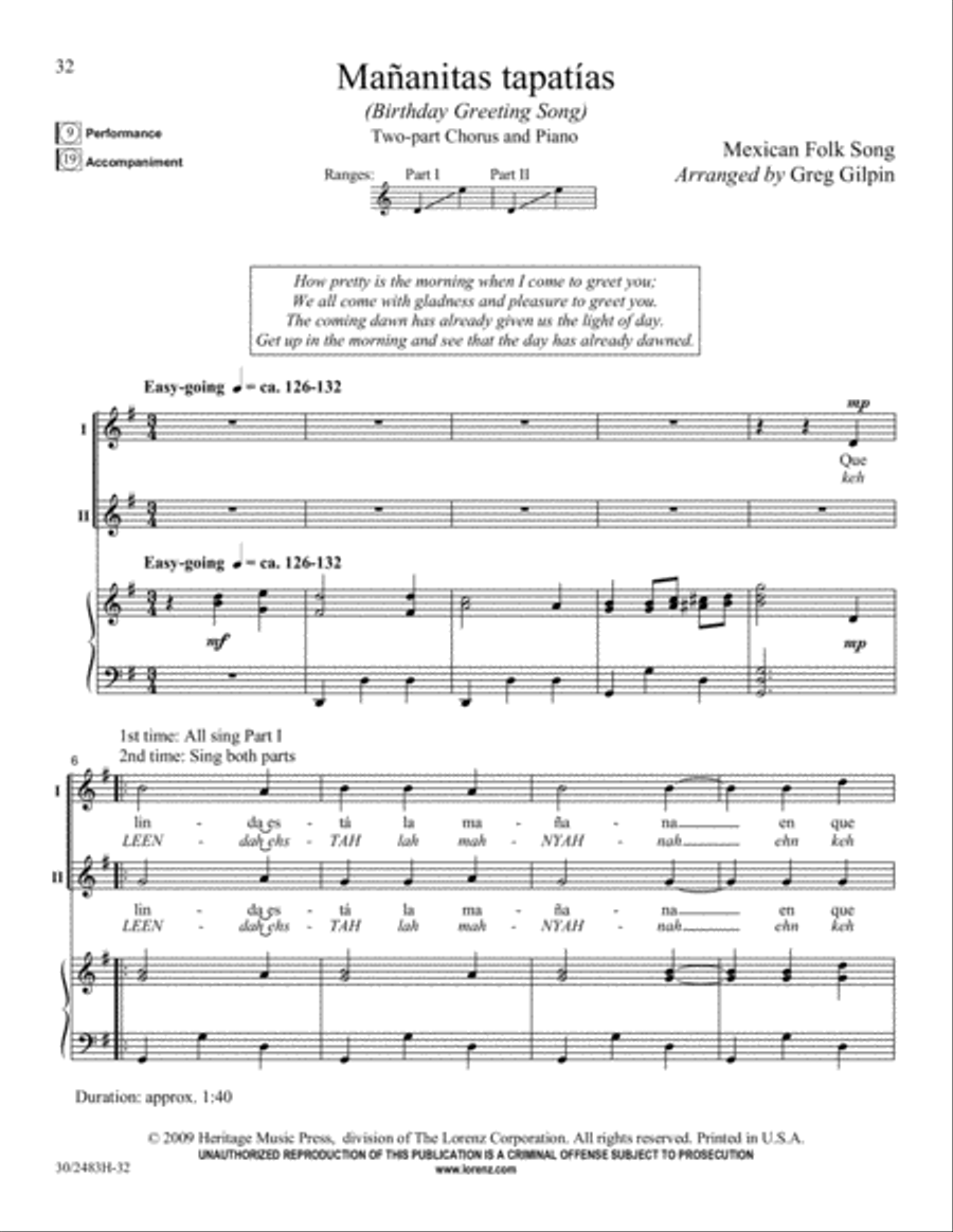 Friends to the North and Friends to the South Unison Choir scores gallery preview page 33