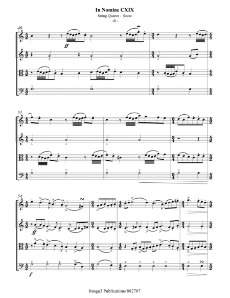 Bull: In Nomine CXIX for String Quartet - Score Only image number null