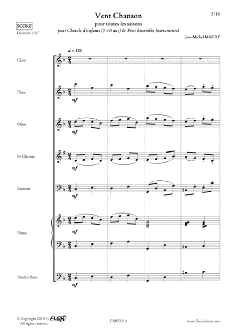 Vent Chanson Children's Choir scores gallery preview page 3