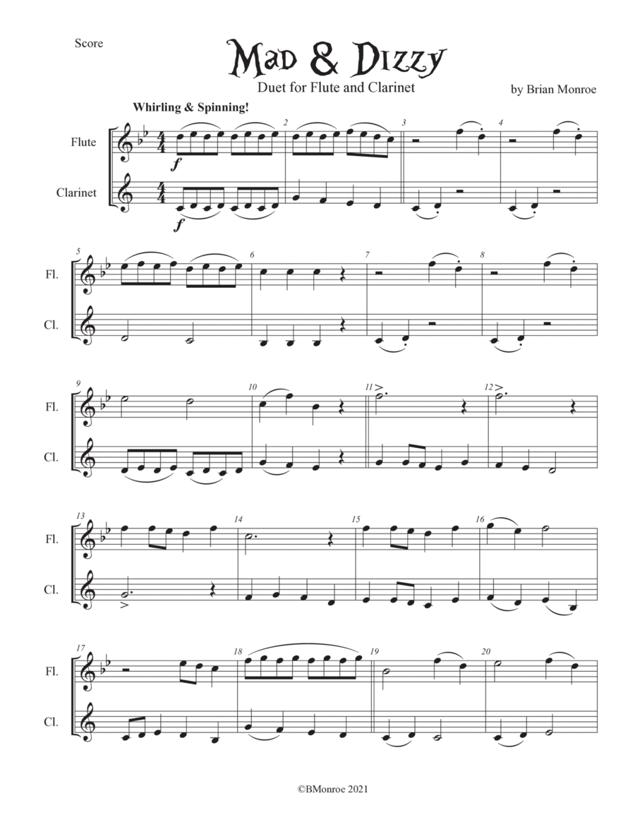 Mad & Dizzy Mad & Dizzy Woodwind Duet scores gallery preview page 1