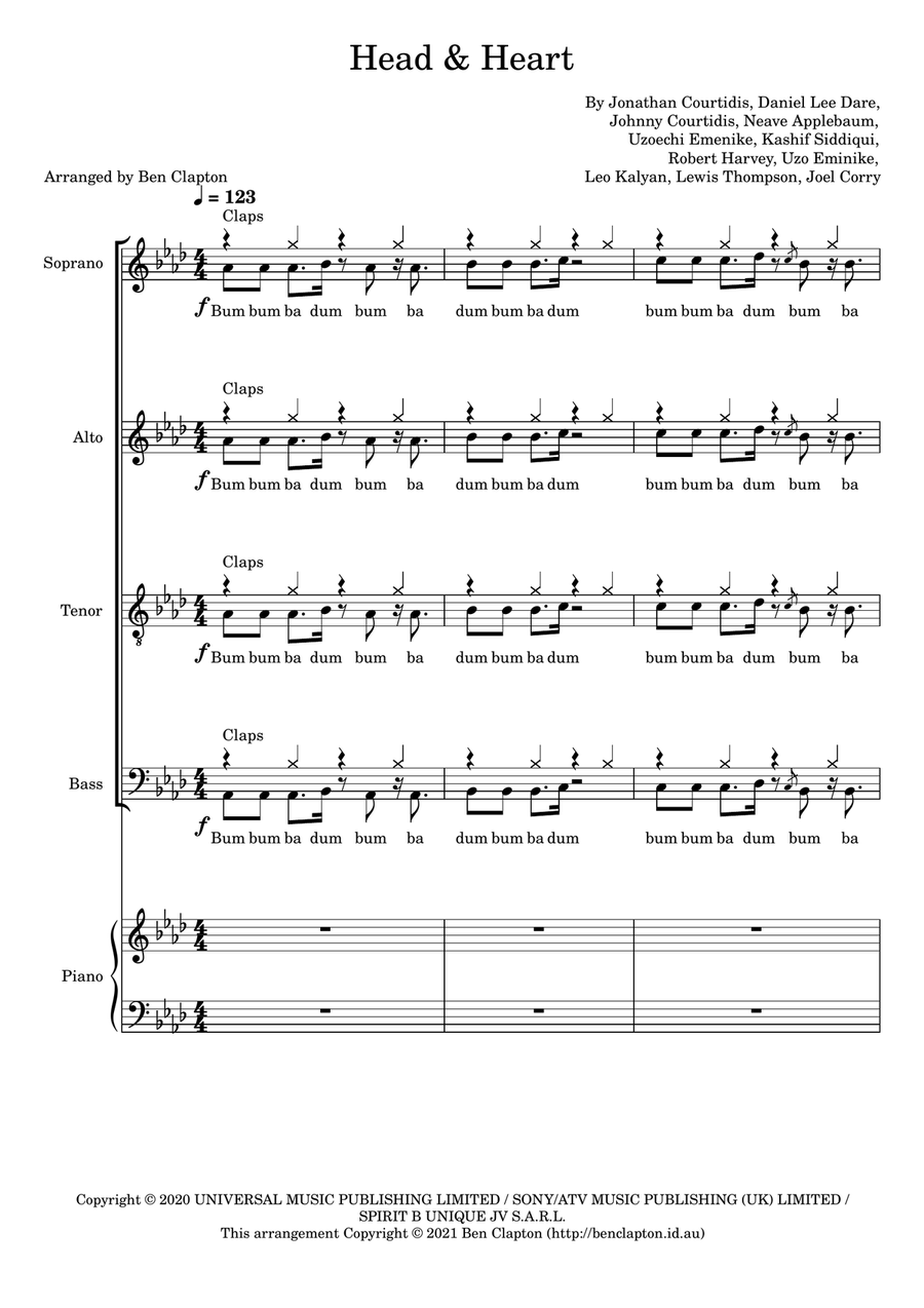 Head & Heart 4-Part scores gallery preview page 1
