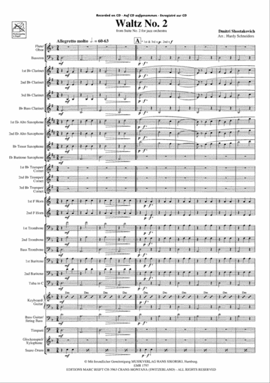 Waltz No. 2 Concert Band scores gallery preview page 4