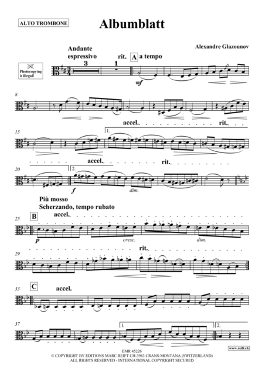Albumblatt Piano Accompaniment scores gallery preview page 2