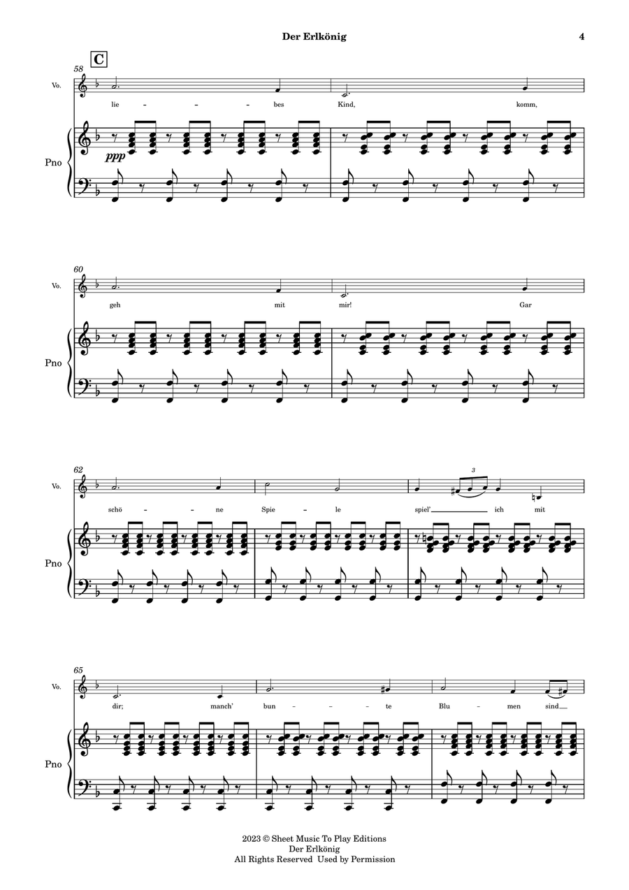 Der Erlkönig by Schubert - Voice and Piano - D minor (Full Score and Parts) Piano, Vocal scores gallery preview page 5