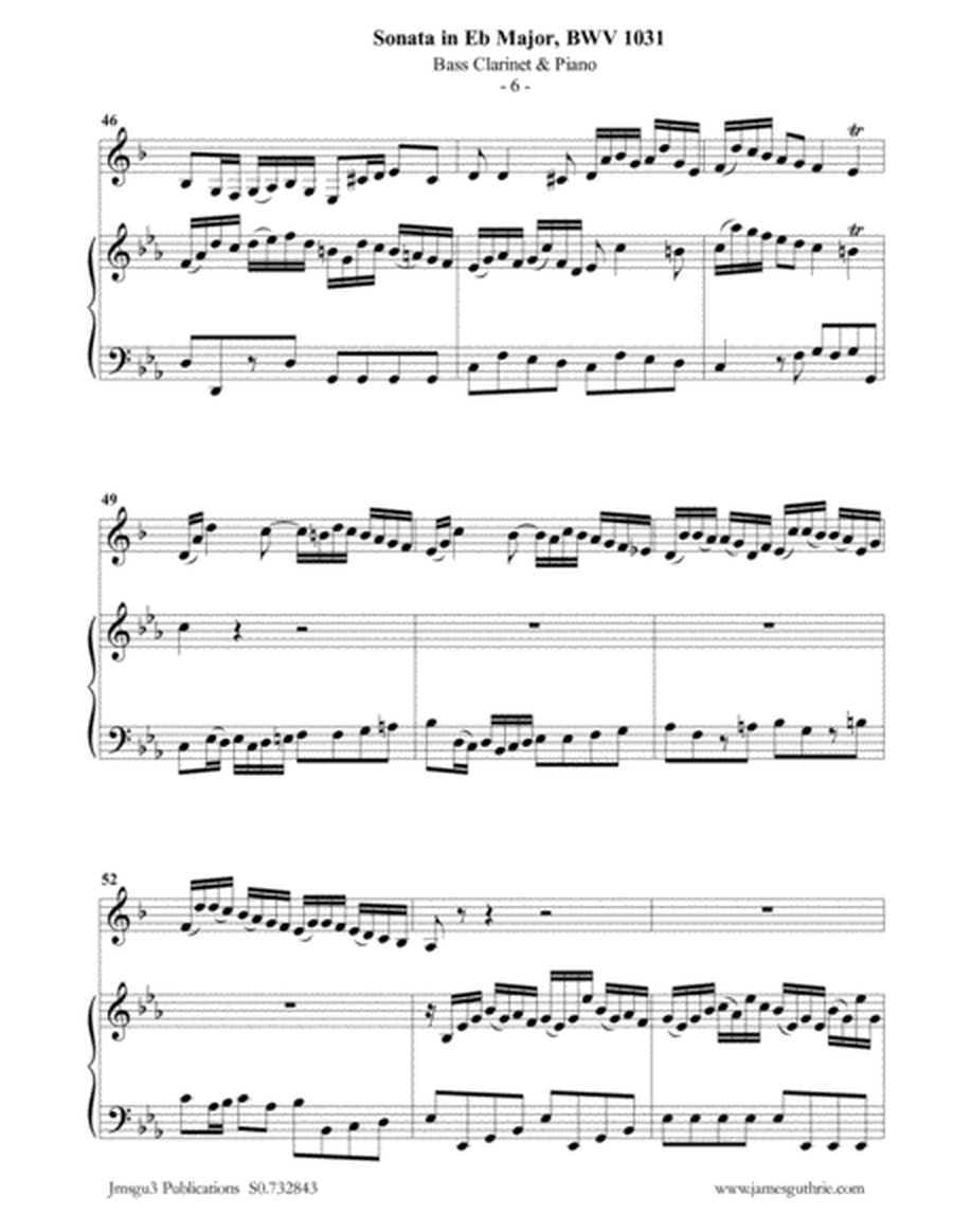 BACH: Sonata in Eb BWV 1031 for Bass Clarinet & Piano image number null