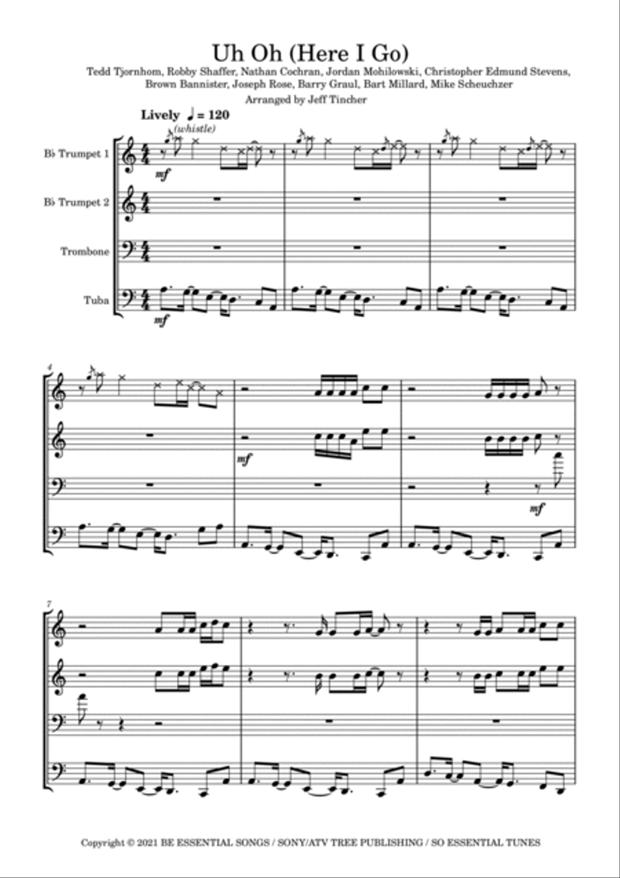 Uh Oh (here I Go) Uh Oh (here I Go) Brass Ensemble scores gallery preview page 2