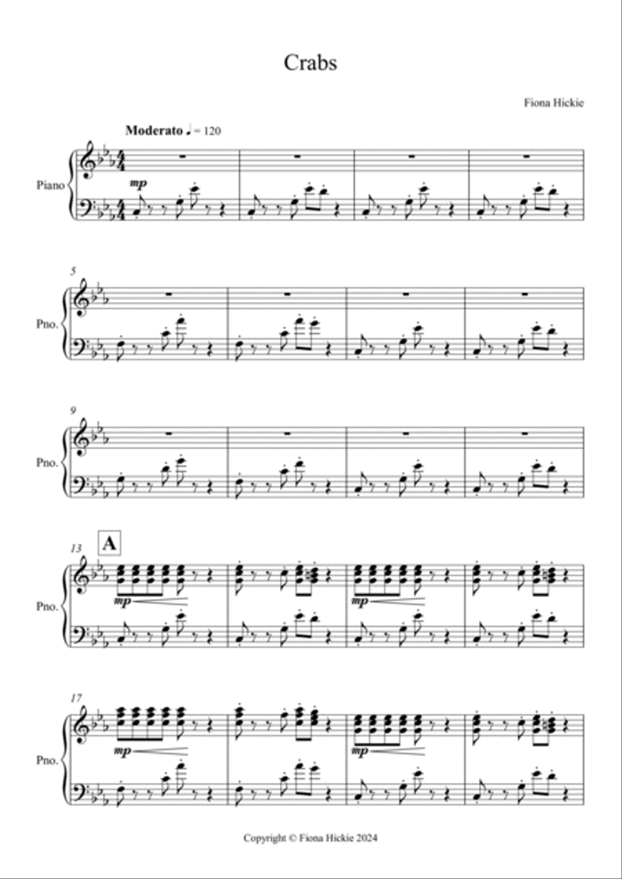 Crabs Piano, Vocal, Guitar scores gallery preview page 2